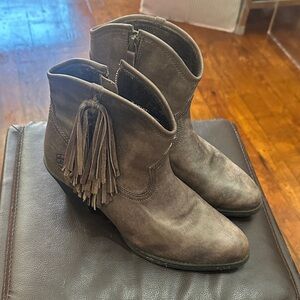 Ariat Dark Brown Ankle Booties with Tassels